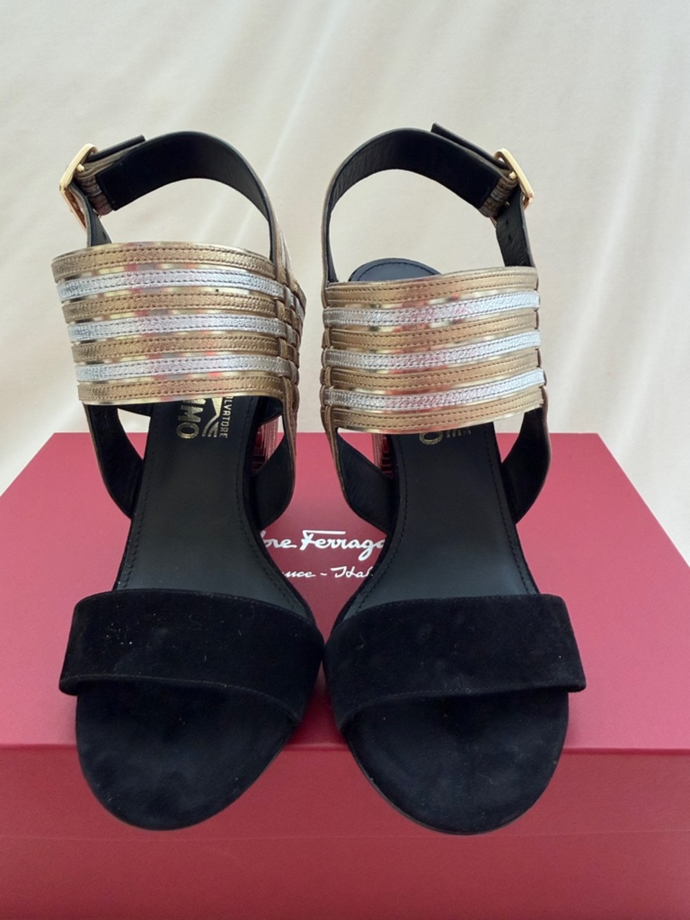 Salvatore Ferragamo Lenny Ankle Strap High Heel Sandals - Picture 7 of 14